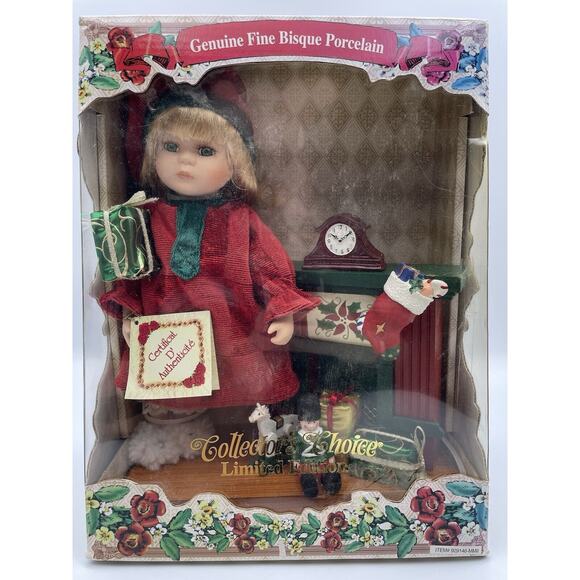 Collector's Choice Limited Edition Fine Bisque Porcelain Doll Christmas ~NEW ~ - Picture 2 of 11